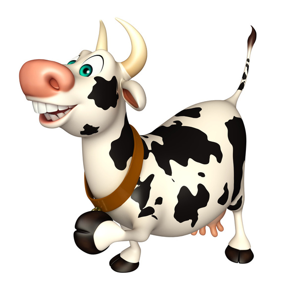 divertido personaje de dibujos animados de vaca divertida
   - Foto, Imagen