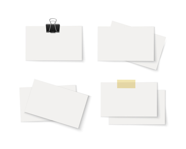 Набор белых визитных карточек
 - Вектор,изображение