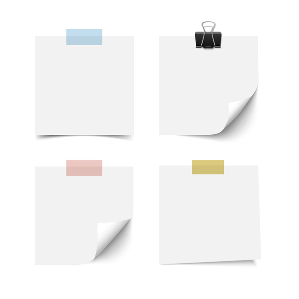 White sticky note paper sheets - Vector, Image