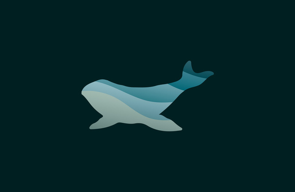 Logotipo de baleia. Logótipo criativo. Logótipo do mar. Design de logotipo de água. Logotipo do oceano. Logotipo animal
. - Vetor, Imagem