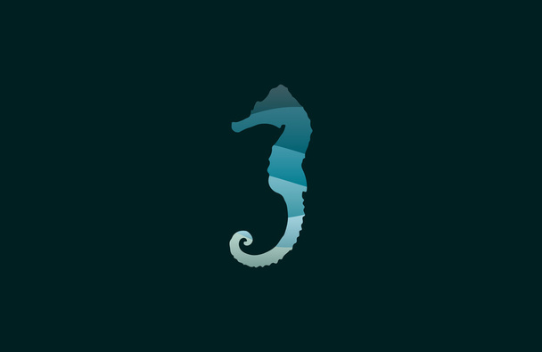Логотип морского конька. Морской логотип. Логотип воды. Логотип океана. Красивый логотип. Дизайн логотипа Wave. Творческий логотип
 - Вектор,изображение