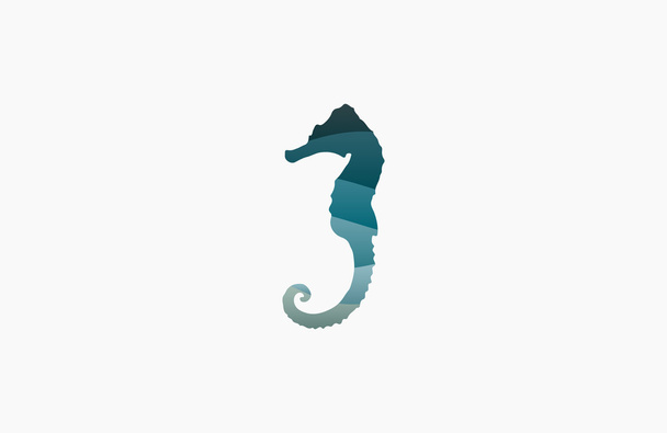 Seahorse λογότυπο. Λογότυπο στη θάλασσα. Λογότυπο νερό. Ocean λογότυπο. Όμορφο λογότυπο. Κύμα Σχεδίαση λογοτύπου. Δημιουργική λογότυπο - Διάνυσμα, εικόνα