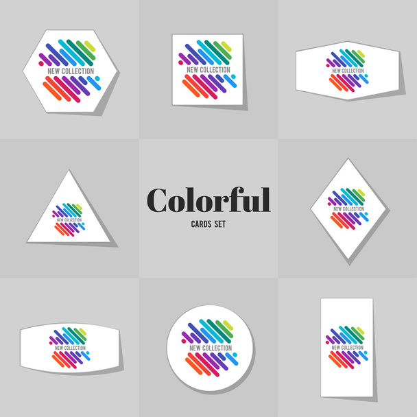 Colección Rainbowe tarjetas de línea
 - Vector, imagen