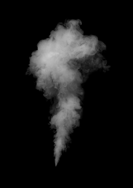primer plano de humo de vapor sobre fondo negro - Foto, Imagen