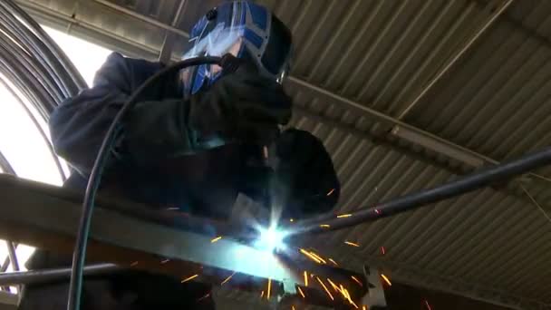 Gas welding metal construction - Footage, Video