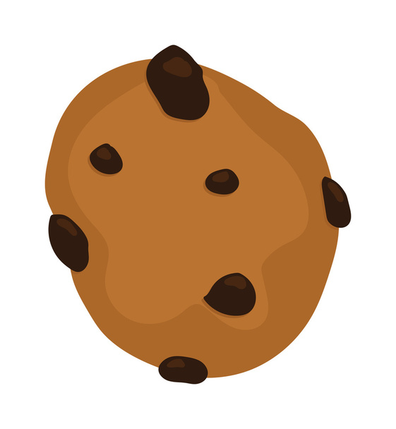 Gingerbread chocolate chip cookie vector isolated on a white background. - Vector, Image