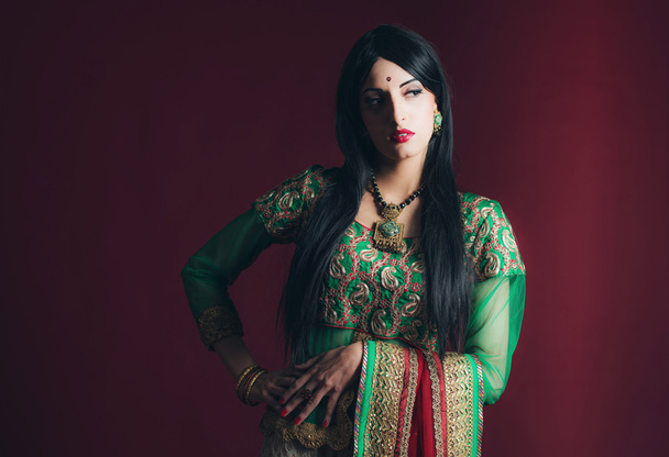 Traditional vintage Bollywood fashion woman - Fotoğraf, Görsel
