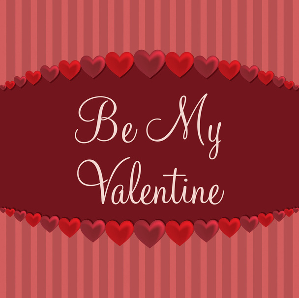 Love heart 'Be My Valentine' card in vector format. - Vetor, Imagem