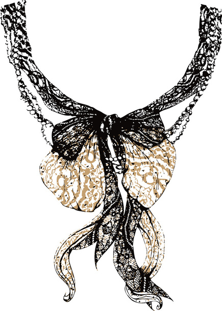 Decorative lace bow - Vector, Image