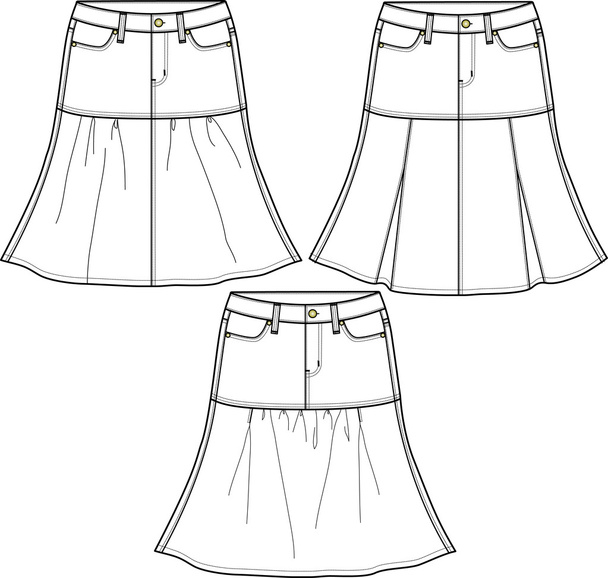 Lady denim skirt - Vector, Image