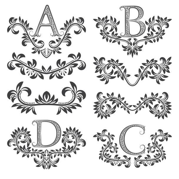 Set di elementi ornamentali e monogrammi di design
 - Vettoriali, immagini