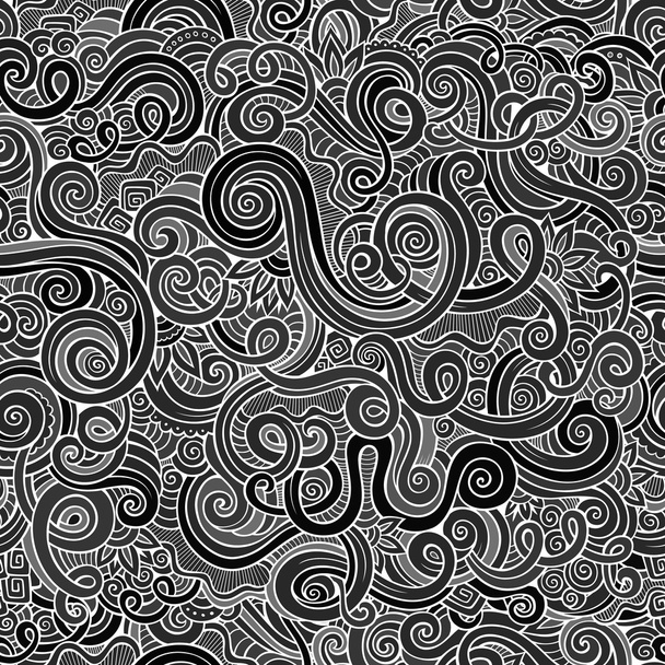 Decorative hand drawn doodle nature ornamental curl pattern - Vector, afbeelding