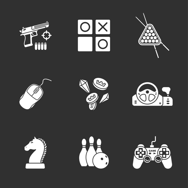 neuf icônes de jeu plat
 - Vecteur, image