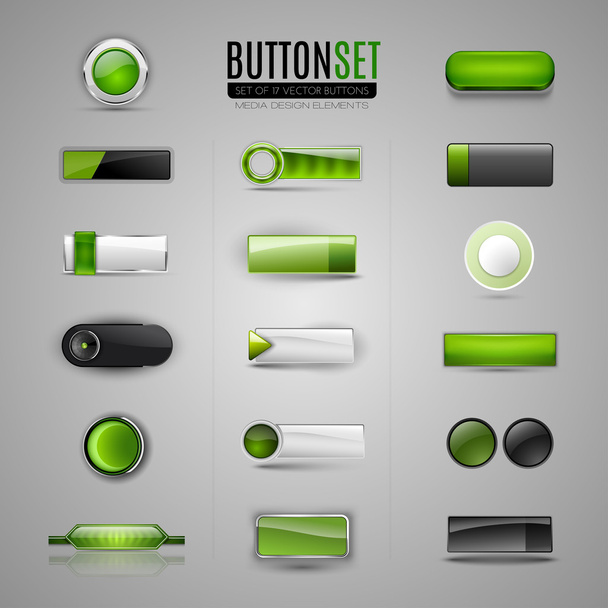 Conjunto de botões vetoriais verdes para web, app, infográfico
. - Vetor, Imagem