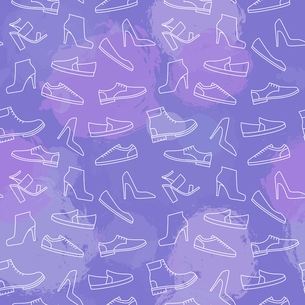 Shoes line icon seamless pattern. - Vector, Image