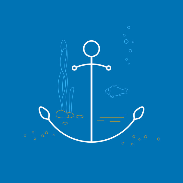 Anchor , Line Style Design - Vector, Image