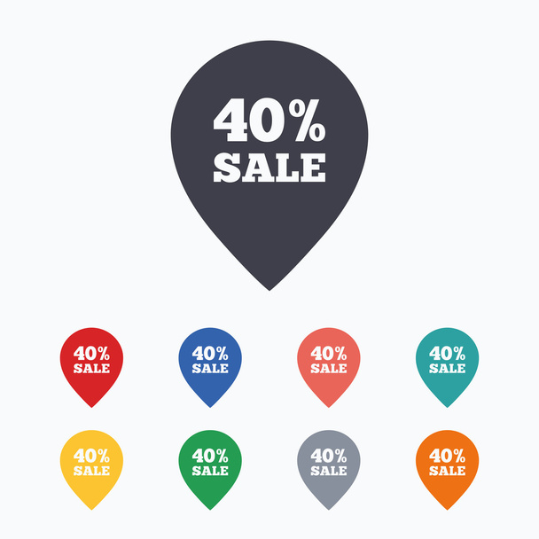 40 percent sale pointer - Вектор, зображення