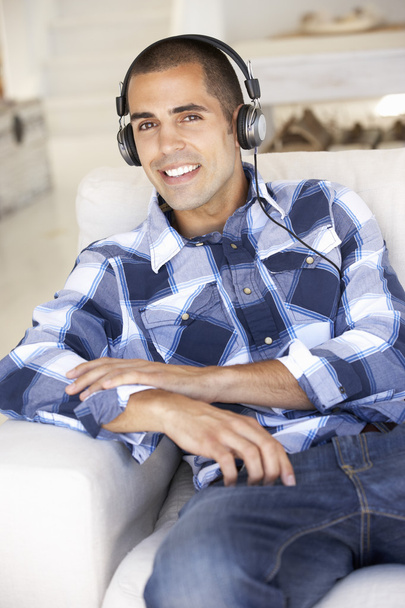 Man Relaxing Listening To Music  - Fotó, kép