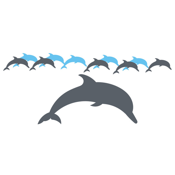 Samotny ilustracji wektorowych Dolphin - Wektor, obraz