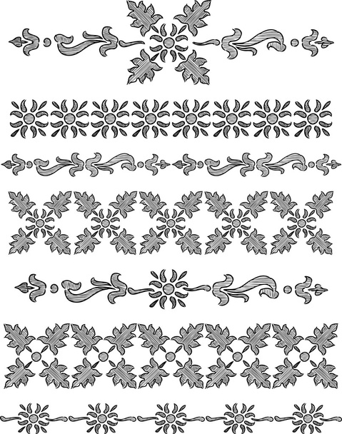 decorative hand drawn borders - Vector, Image