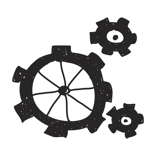 Simple doodle of some cogs - Vector, Image