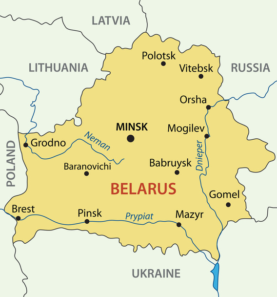 Δημοκρατία της Λευκορωσίας - χάρτη διάνυσμα - Διάνυσμα, εικόνα
