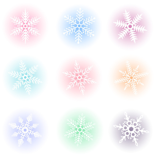 Set of white snowflakes - Vecteur, image