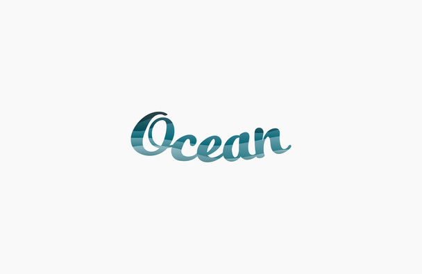 Ocean logo design. Ocean inscription. Water logo. Wave logo - Διάνυσμα, εικόνα
