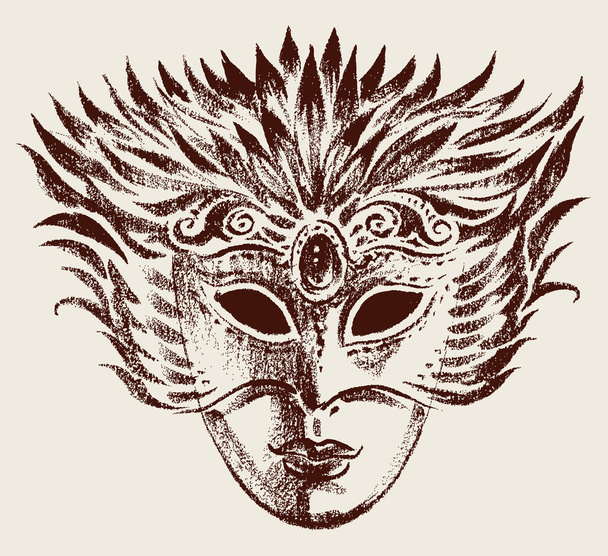 Máscara veneziana vintage
 - Vetor, Imagem