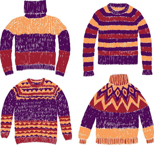 тёплые вязаные свитера
 - Вектор,изображение
