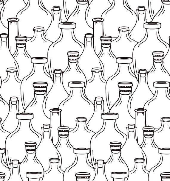 texture with bottles and jars. - Vector, imagen