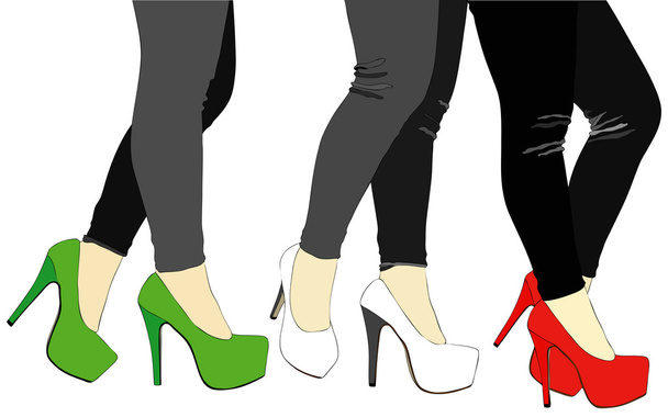 Legs and Italian shoes - Vector, Image