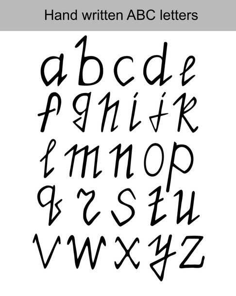 Vector set ABC letters hand written with black marker - Vector, Image