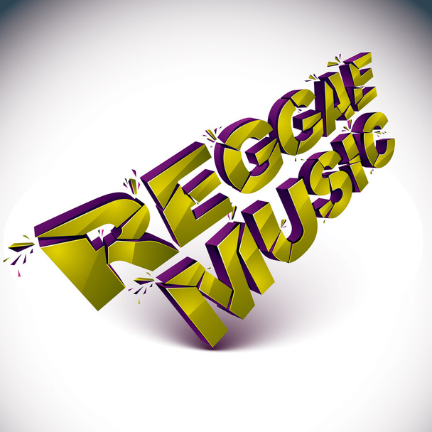 música reggae verde texto
 - Vector, imagen