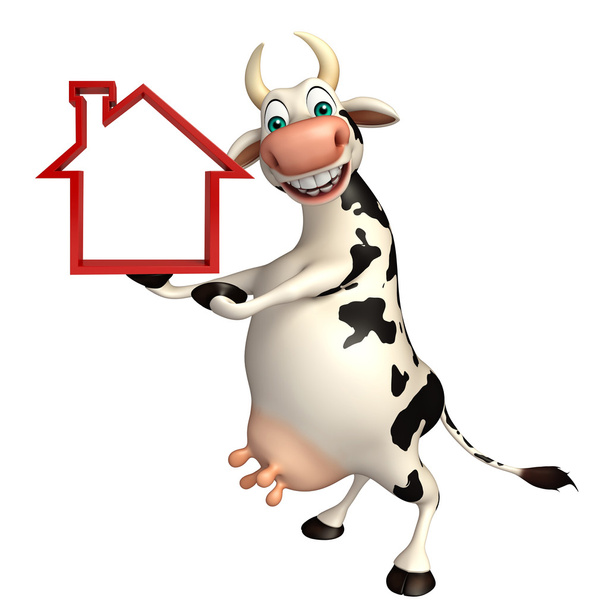 Caw personaggio dei cartoni animati con il segno di casa
  - Foto, immagini