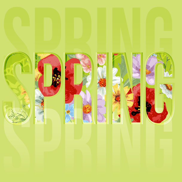 background with spring flowers - Vector, imagen