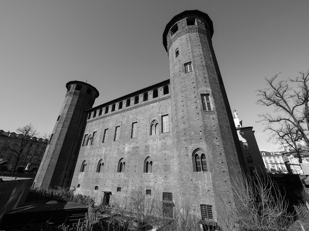 Το Palazzo Madama στο Τορίνο στο black_and_white - Φωτογραφία, εικόνα