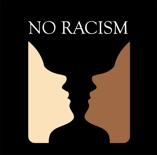 No racism with rubins vase - Vector, Image