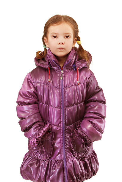 Little girl in warm winter jacket - Foto, Imagen