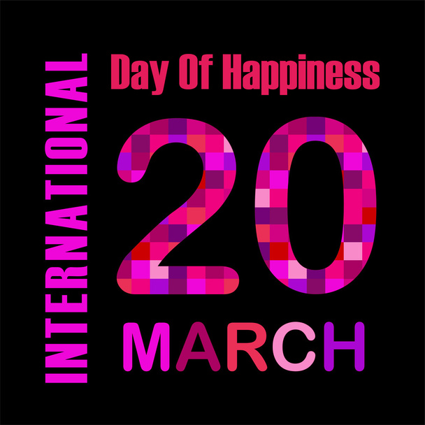 Internationaler Tag des Glücks - Gedenktag 20. März - Vektor, Bild