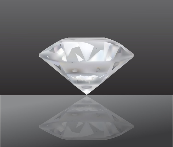 Realistic Diamond Vector Illustration . Jewelry. Isolated On Dark background - ベクター画像