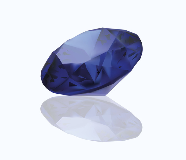 Sapphire Realistic Vector Illustration. Blue Jewelry. Isolated On White Background - ベクター画像