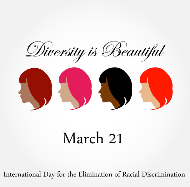 La diversité est magnifique- Carte du 21 mars - Vecteur, image