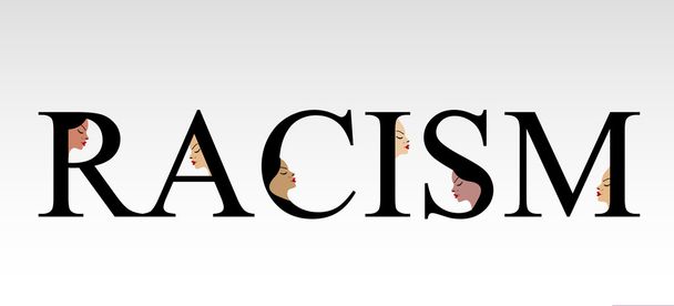 Текст расизму з обличчями жінок
 - Вектор, зображення