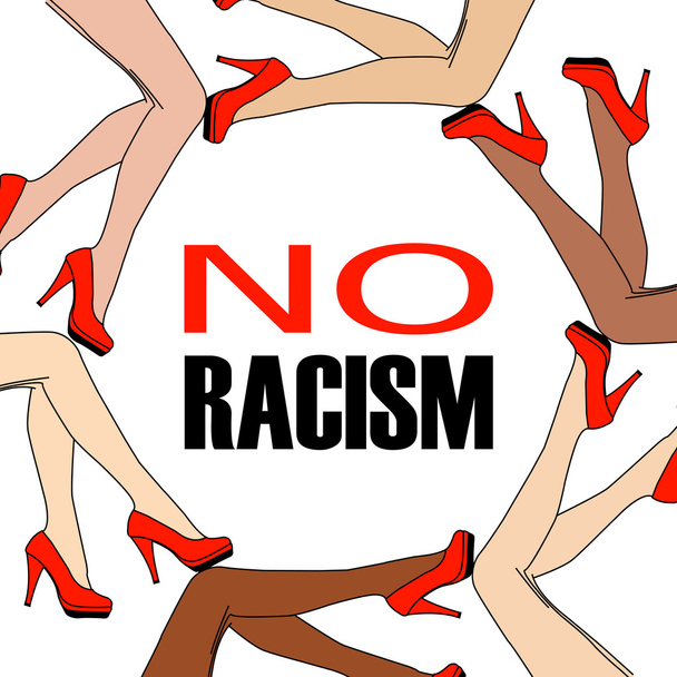 Frauenbeine zeigen keinen Rassismus - Vektor, Bild