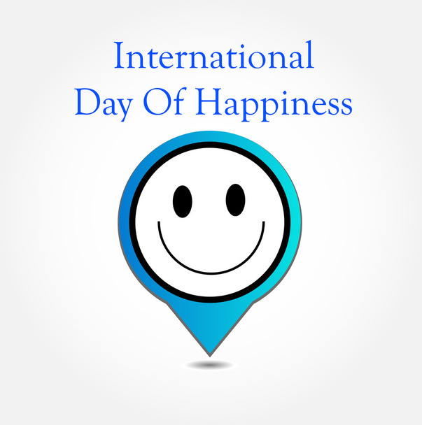 Plaatsing met een smiley symboliseert de internationale dag van geluk - herdenkingsdag 20 maart - Vector, afbeelding