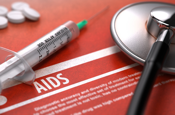 AIDS. Medical Concept on Orange Background. - Foto, imagen