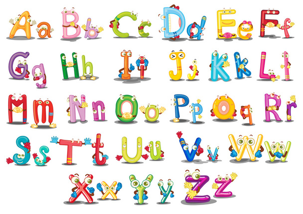 caracteres del alfabeto - Vector, imagen
