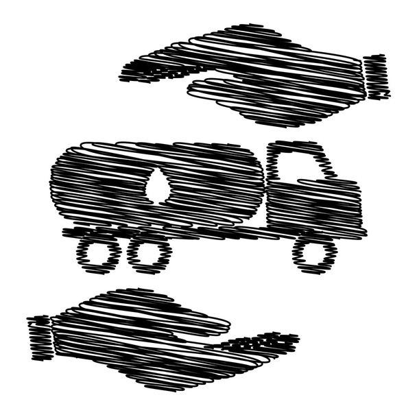 Αυτοκίνητο μεταφέρει πετρέλαιο σημάδι - Διάνυσμα, εικόνα