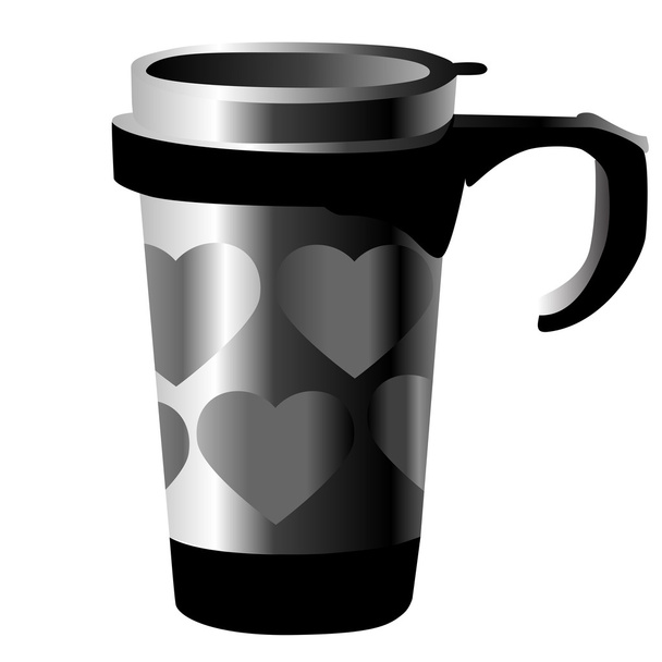 Silver metal cup with hearts - Photo, Image